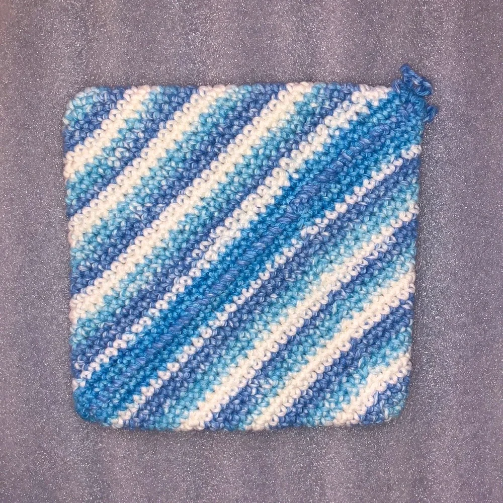 Nautical Stripes Crocheted Cotton Potholders